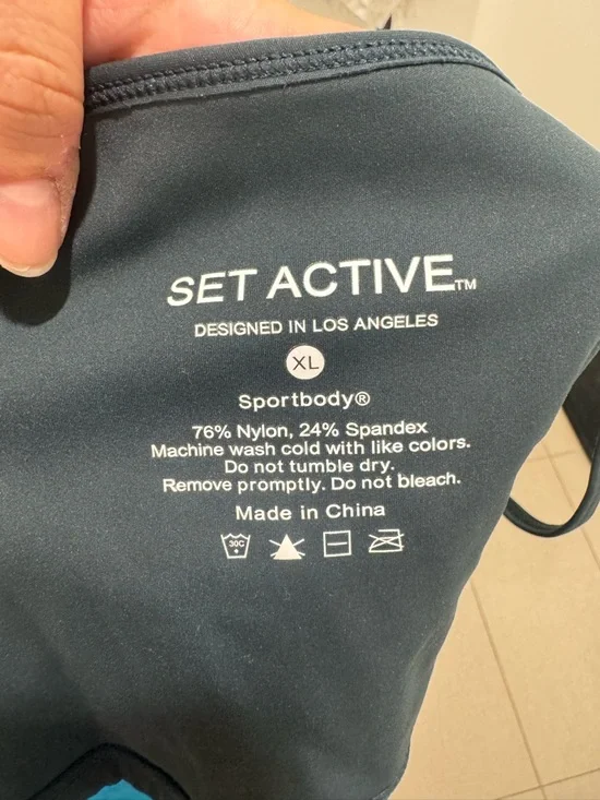 Dark Green Seamless Bralette Crop Top with Bow set active size xl - Picture 5 of 5